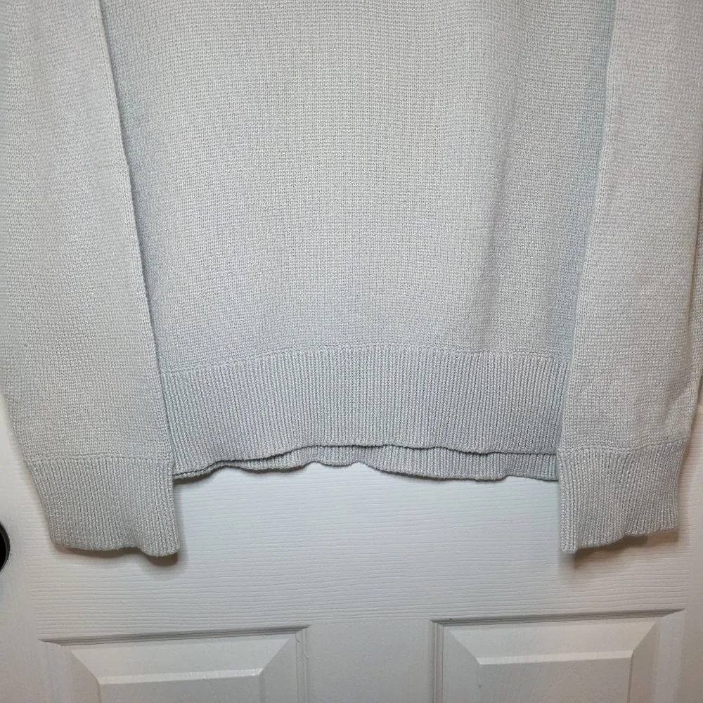 J.Crew Men’s Cotton Quarter-Zip Sweater – XL – Textured Knit Light Grey